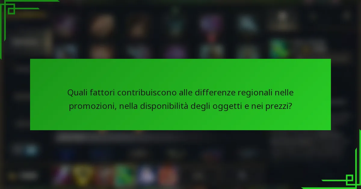 Quali fattori contribuiscono alle differenze regionali nelle promozioni, nella disponibilità degli oggetti e nei prezzi?