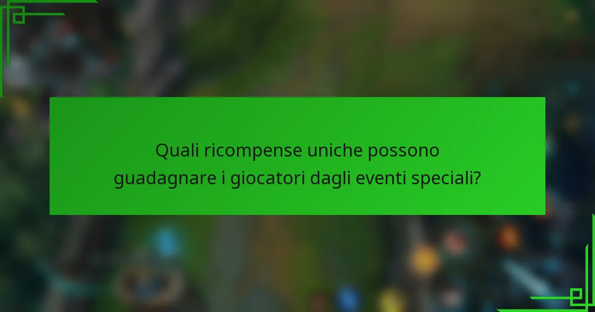 Quali ricompense uniche possono guadagnare i giocatori dagli eventi speciali?